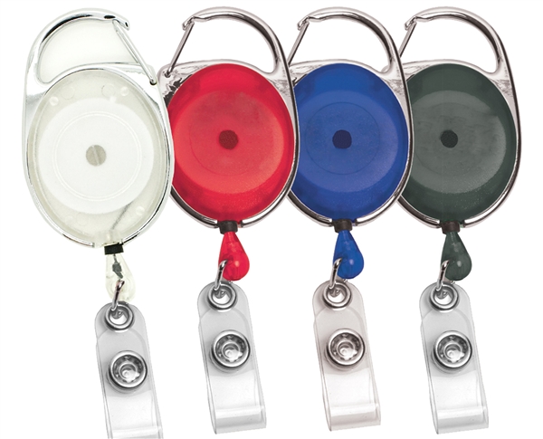 CARABINER RETRACTABLE ID BADGE REEL WITH PVC STRAP