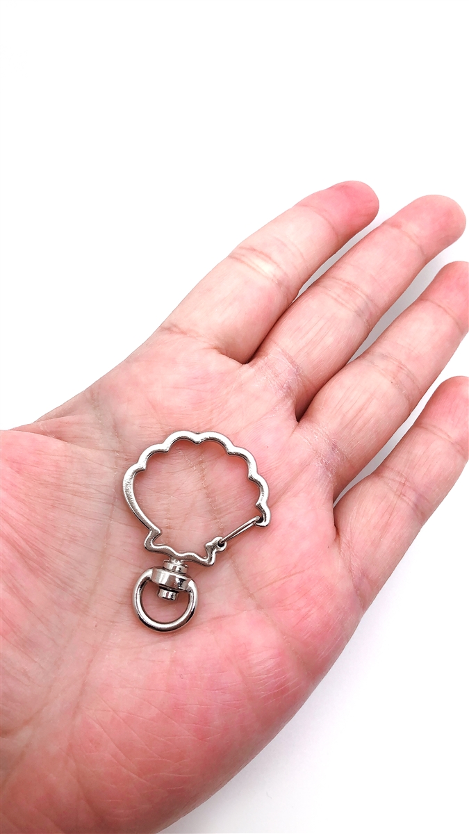 Metal Clam Lobster Swivel Clasp 1.375 (35mm) size - Silver