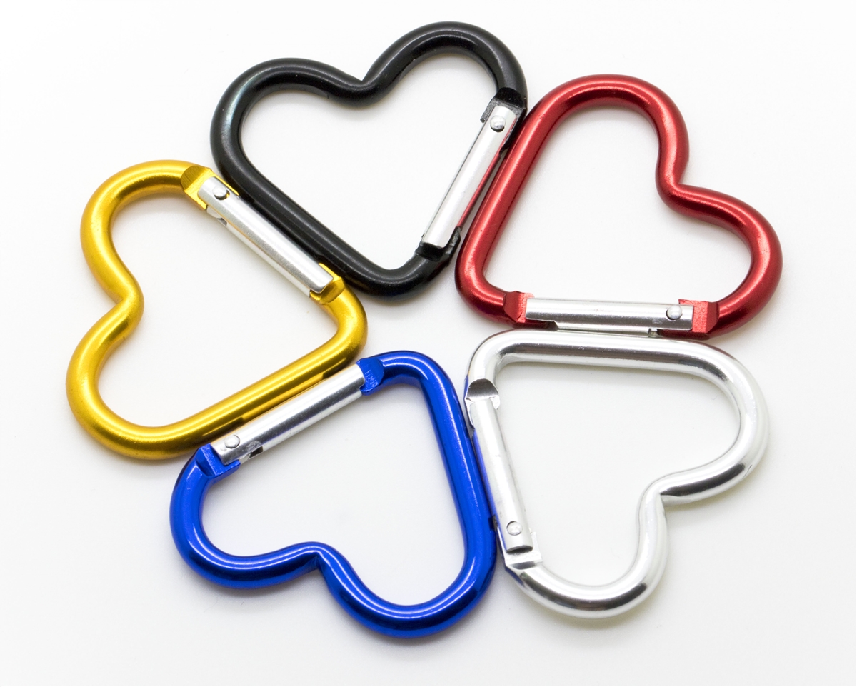 3ct heart carbiners womens new keyring free shipping 