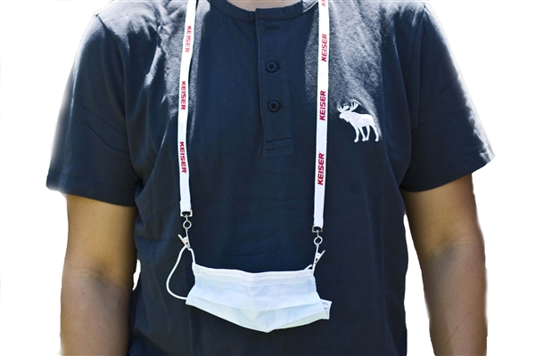1/2" Wide Double Clip Face Mask Screen Print Lanyard