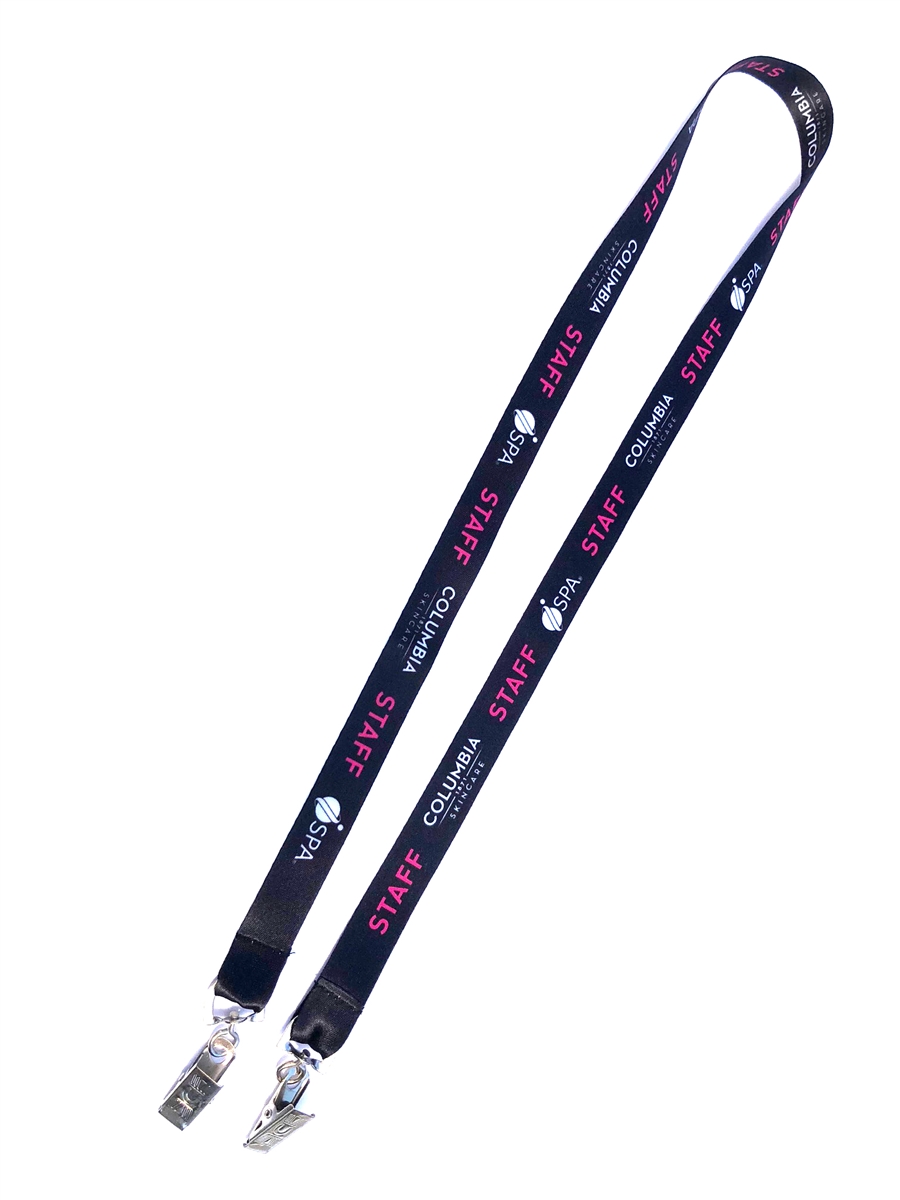 Dye Sublimation Lanyard With Two Clips for Face Mask Mockup Add