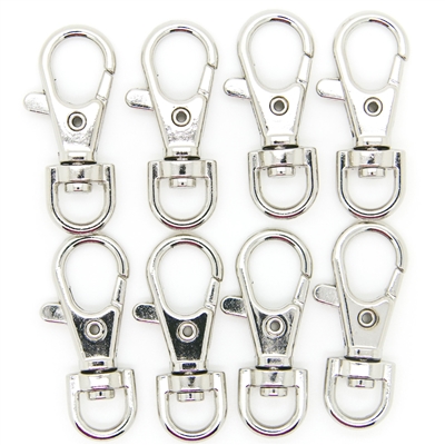 Lobster Claw Swivel Clasps Silver Plated 1.5 inch