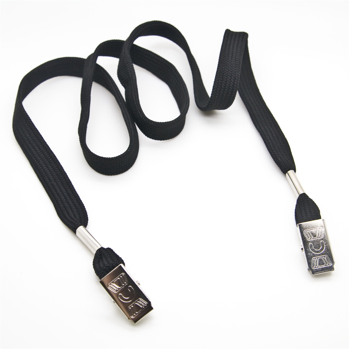 LOT 100 FLAT NECK LANYARD WITH BULLDOG CLIP 6 COLORS AVAILABLE FREE SHIPPING 