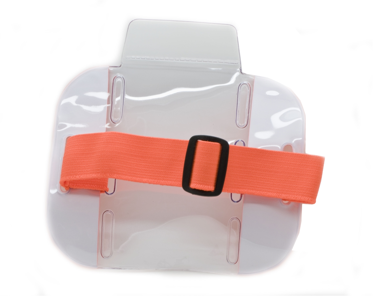 Hi Vis Armband Badge Holder with Adjustable Strap - Vertical
